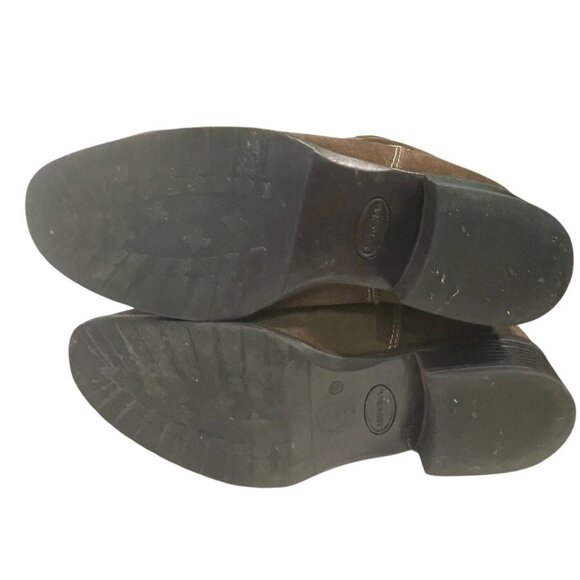 Merona Womens Size 9  Brown Suede Leather Boots Gathered Slouchy Western Pull On - Picture 10 of 12